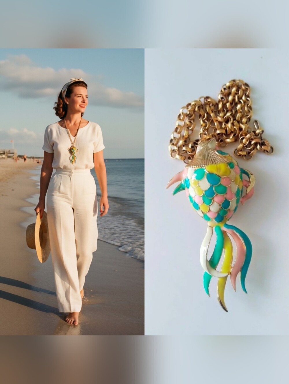 Vintage Fish Necklace